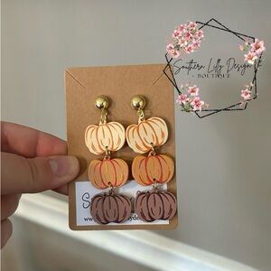 Stacked Pumpkins Dangle Earrings